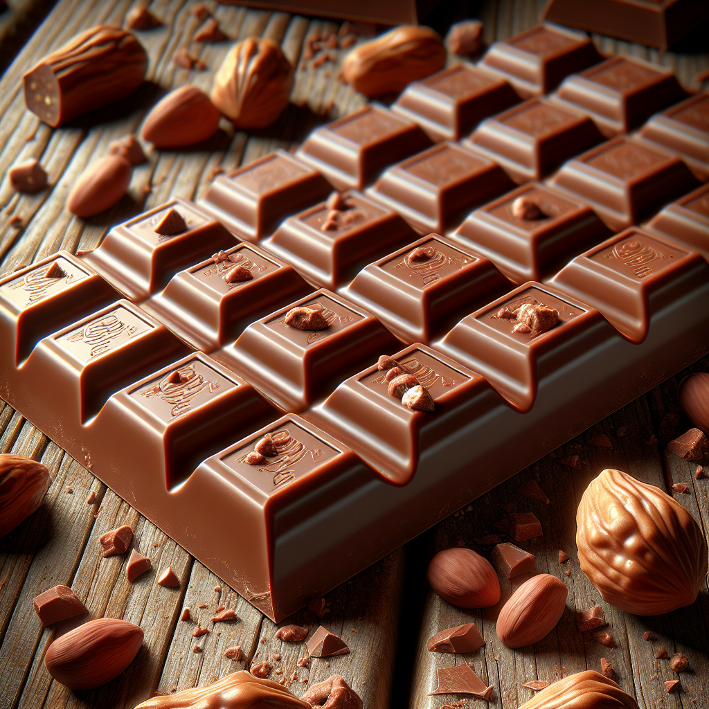 Milk chocolate bars with nuts