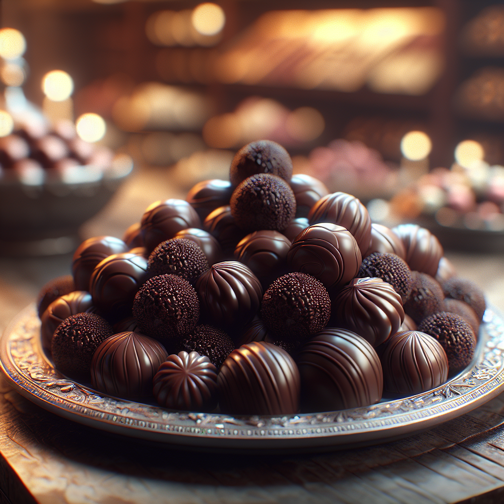 Delicious dark chocolate truffles